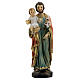 St Joseph statue with Child lilies in resin 15 cm s1
