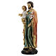 St Joseph statue with Child lilies in resin 15 cm s2