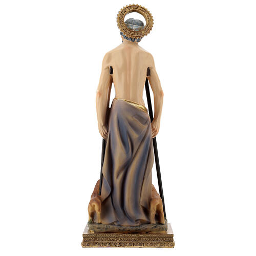 Saint Lazare mendiant chiens statue résine 32 cm 5