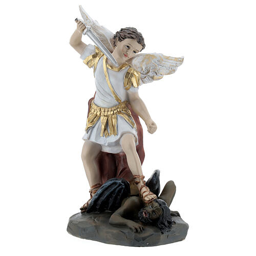 Statue aus Harz Erzengel Michael bekämpft den Teufel mit Schwert, 18 cm 2