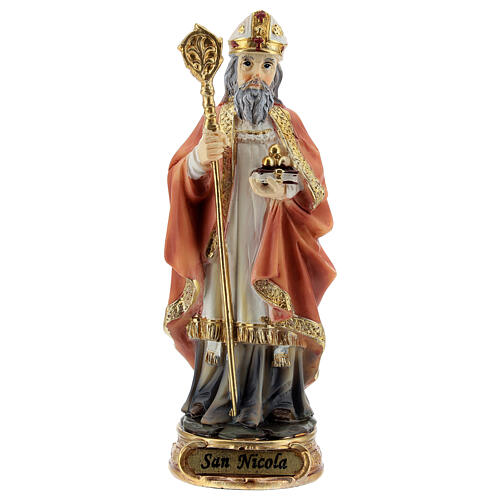 San Nicolás Bari pastoral estatua resina 12 cm 1