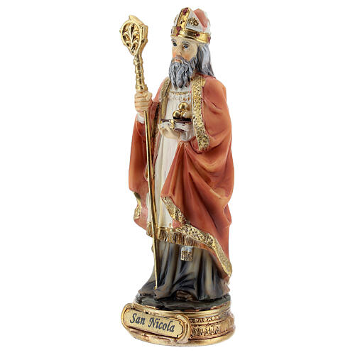 San Nicolás Bari pastoral estatua resina 12 cm 2