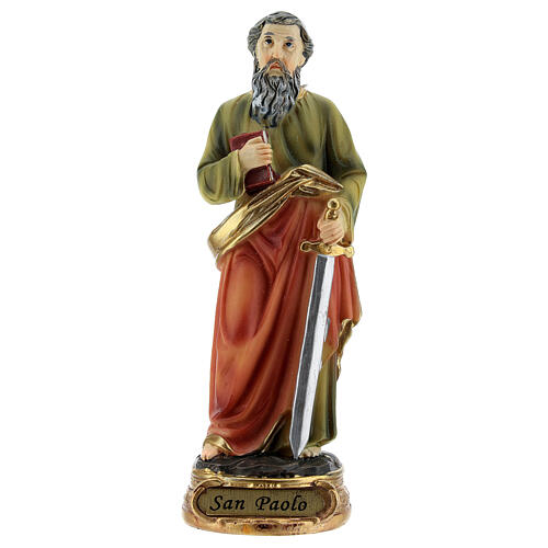 St Paul statue with book sword resin 12 cm 1
