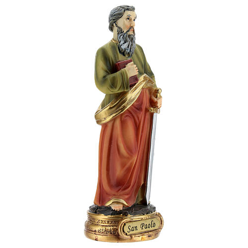 St Paul statue with book sword resin 12 cm 3