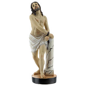 Jesús cerca de la columna de la flagelación estatua resina 19 cm