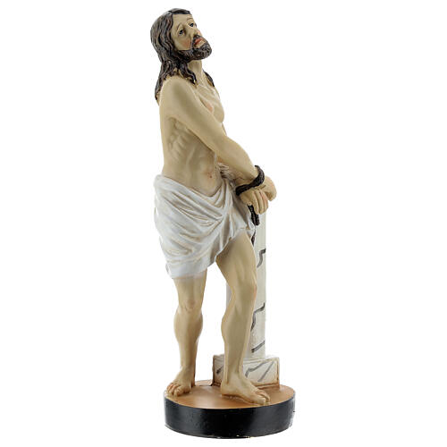 Jesús cerca de la columna de la flagelación estatua resina 19 cm 3