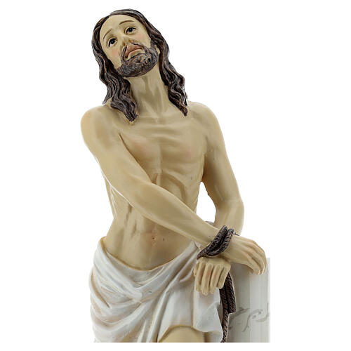 Christ attaché colonne Passion statue résine 29 cm 2