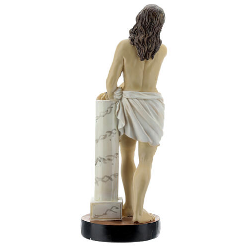 Cristo amarrado na coluna da Paixão imagem resina 29 cm 5