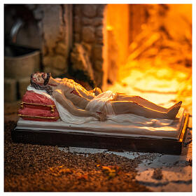 Cristo muerto cama estatua resina 5x15x5 cm
