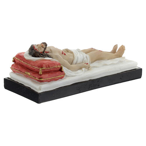 Cristo muerto cama estatua resina 5x15x5 cm 3