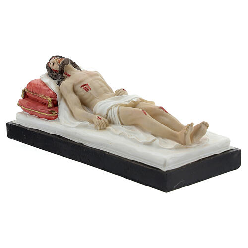 Christ mort lit statue résine 5x15x5 cm 3