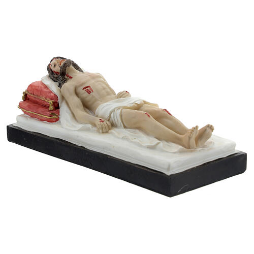 Cristo morto letto statua resina 5x15x5 cm 4