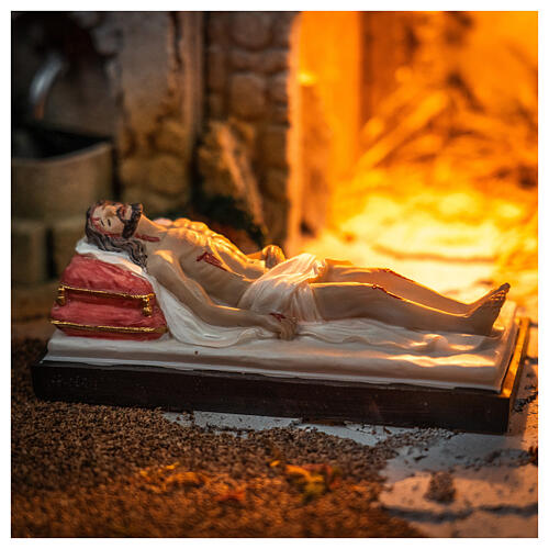 Chrystus Martwy na łożu figurka z żywicy 5x15x5 cm 2