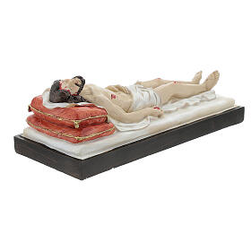 Statue of dead Christ bed white resin 7x20x9 cm