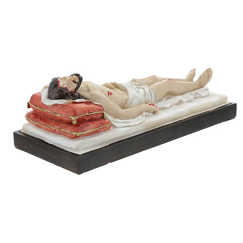 Statue of dead Christ bed white resin 7x20x9 cm 2