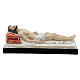 Statue Christ mort lit blanc résine 7x20x9 cm s1