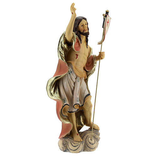 Cristo Risorto croce bandiera statua resina 20 cm 3