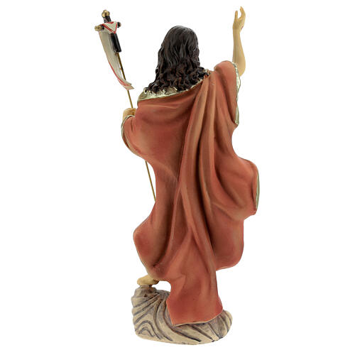Resin Christ statue with cross flag resin 20 cm 4
