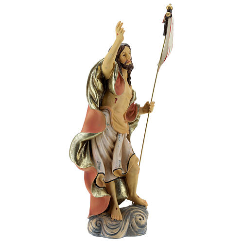 Statua Cristo risorto trionfale nuvole resina 30 cm 4