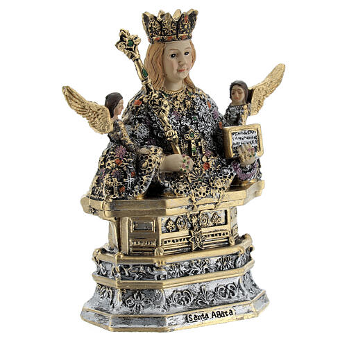 Sainte Agathe buste résine colorée 10x10x5 cm 3
