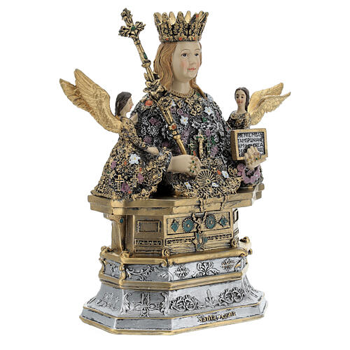 Half-bust of St. Agatha in coloured resin 20x20x10 cm 3