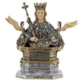 Buste Sainte Agathe résine colorée 20x20x10 cm