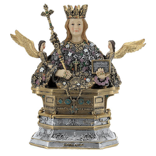 Buste Sainte Agathe résine colorée 20x20x10 cm 1