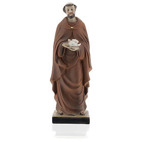 Statue aus Harz Franz Assisi mit Taube, 5x20x5 cm