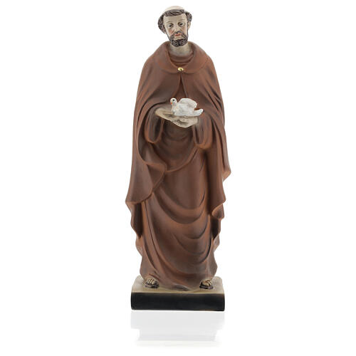 Statua San Francesco con colomba resina 5x20x5 cm 1