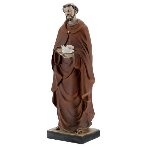 Statua San Francesco con colomba resina 5x20x5 cm 2