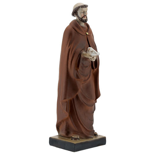 Statua San Francesco con colomba resina 5x20x5 cm 3