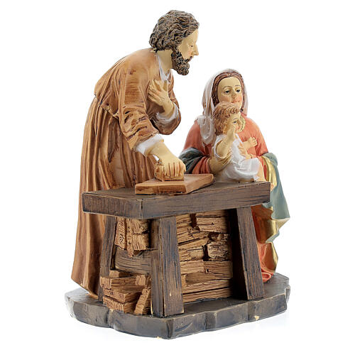Set Nativité Joseph menuisier résine 15x15x10 cm 3