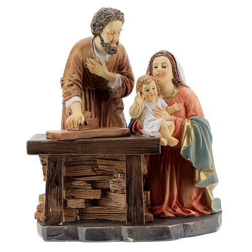 Holy Family Nativity set Joseph carpenter resin 15x15x10 cm 1