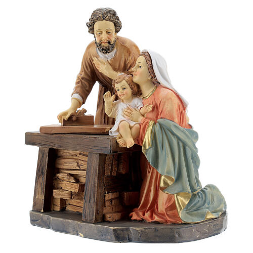 Holy Family Nativity set Joseph carpenter resin 15x15x10 cm 2