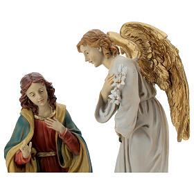 Estatua Anunciación resina coloreada 25x30x15 cm