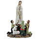 Statue of Our Lady Fatima with little shepherds resin 15x20x10 cm s1