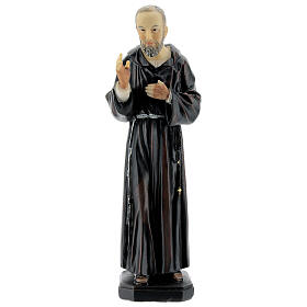 Padre Pio abeçoando resina corada 5x20x5 cm