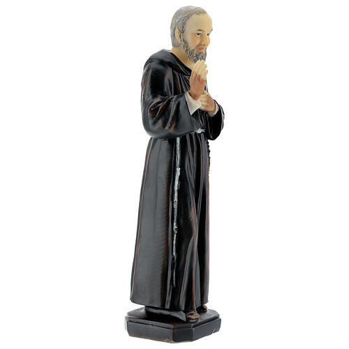 Padre Pio blessing statue in colored resin 5x20x5 cm 3