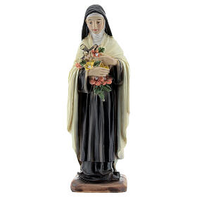 Statue St. Teresa with flowers resin 5x10x5 cm