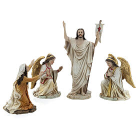 Set statue resurrezione 4 soggetti 5x15x5 cm