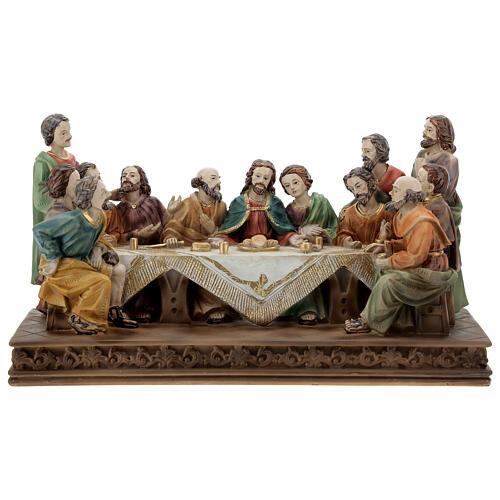 Last Supper statue in colored resin 30x17x12 cm 1