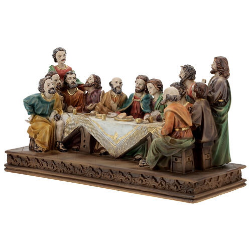 Last Supper statue in colored resin 30x17x12 cm 3