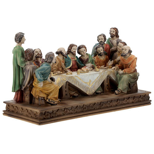 Last Supper statue in colored resin 30x17x12 cm 4