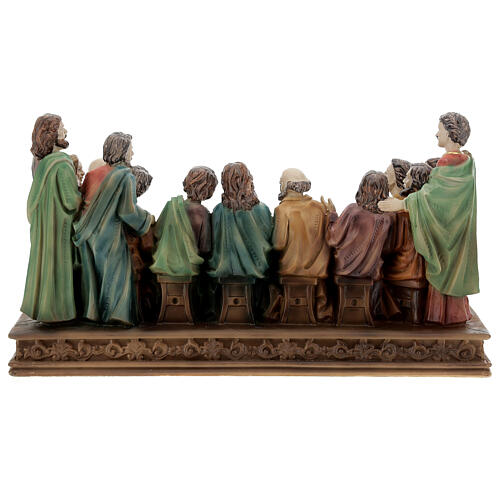 Last Supper statue in colored resin 30x17x12 cm 5