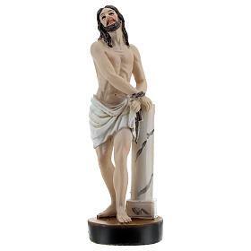 Christ attached to a column coloured resin 5x15x5 cm
