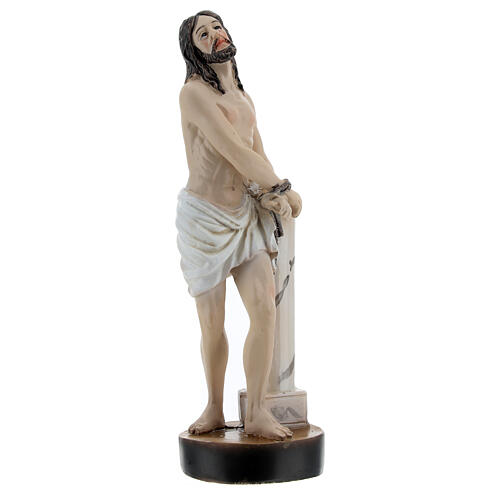 Cristo atado columna resina coloreada 5x15x5 cm 4