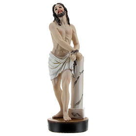 Cristo amarrado na coluna resina corada 5x15x5 cm