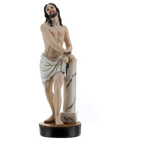 Cristo amarrado na coluna resina corada 5x15x5 cm