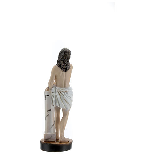 Cristo amarrado na coluna resina corada 5x15x5 cm 5