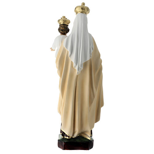 Estatua Virgen Carmen ojos vidrio 60 cm resina 6